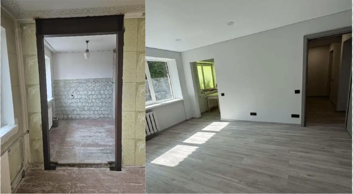 griauname sienas namuose